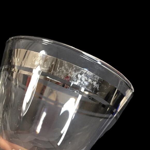 Libbey‎ Moonmist #3003 Platinum Stripe 6 Vintage Liquor Cocktail Cordial Glasses - Picture 5 of 6